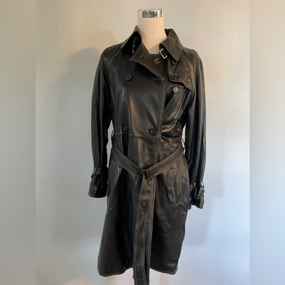 Marc New York Leather Trench Coat